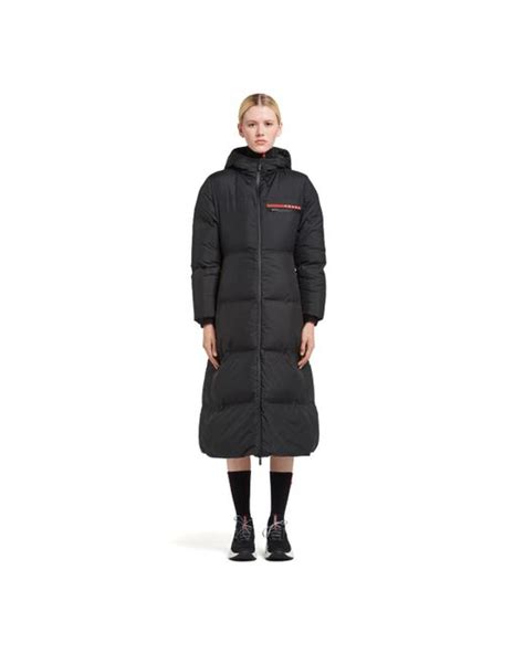 prada linea rossa hx022 technical puffer coat|Black Technical Nylon hooded puffer coat .